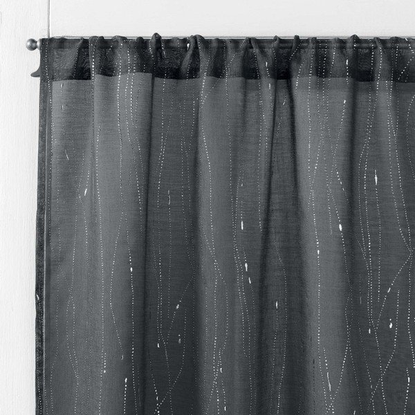 Antracitové voálové záclony v súprave 2 ks 70x200 cm Filiane – douceur d'intérieur-image-1