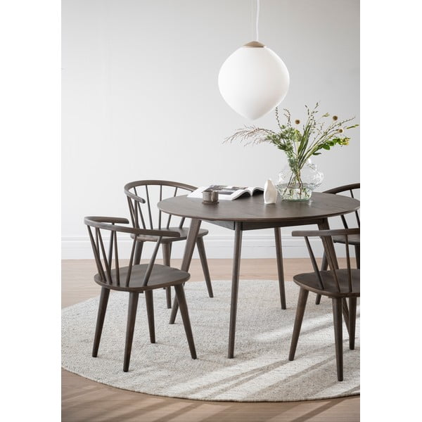 Tmavohnedý okrúhly jedálenský stôl v dekore duba ø 115 cm Yumi – Rowico-image-4