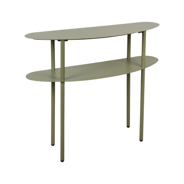 Zelený kovový konzolový stolík 28x90 cm Riqueza – Leitmotiv