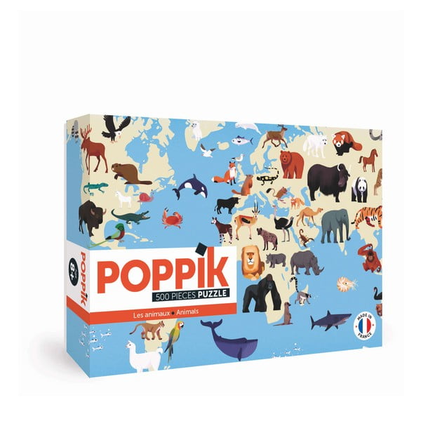 Samolepkové puzzle Poppik Zvierat, 500 dielov