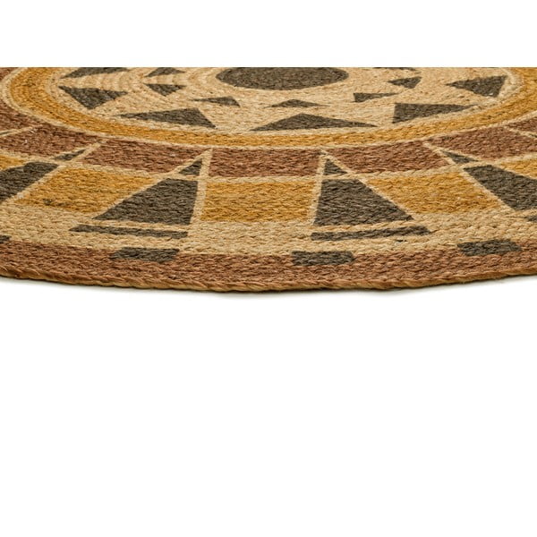 Oranžový ručne tkaný jutový okrúhly koberec ø 90 cm Tonga – Universal-image-2