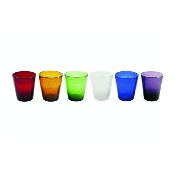 Sada 6 farebných pohárov z fúkaného skla VDE Tivoli 1996 Cancun Agua, 240 ml