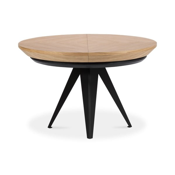 Okrúhly rozkladací jedálenský stôl s prídavnou doskou s doskou v dubovom dekore ø 120 cm Magnus – Windsor & Co Sofas-image-4