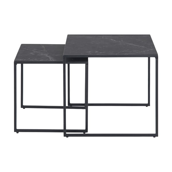 Čierne konferenčné stolíky v sade 2 ks 50x50 cm Infinity - Actona