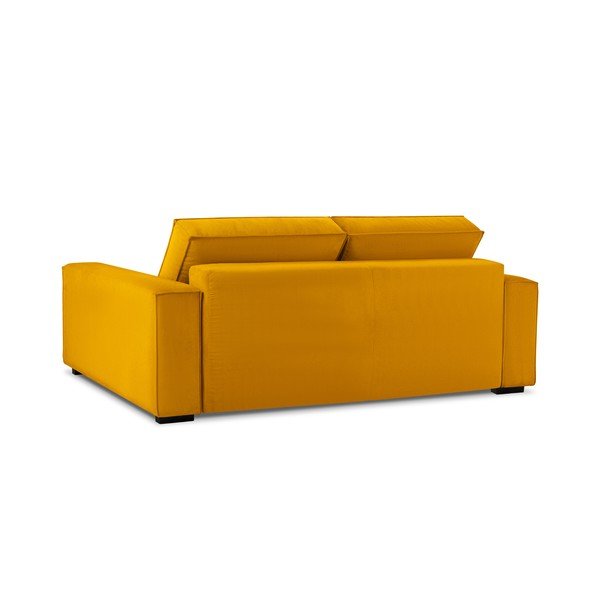 Žltá menčestrová rozkladacia pohovka Mazzini Sofas Azalea-image-4