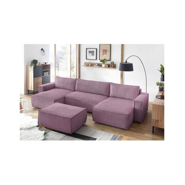 Ružový menčestrový taburet Nihad – Bobochic Paris-image-4