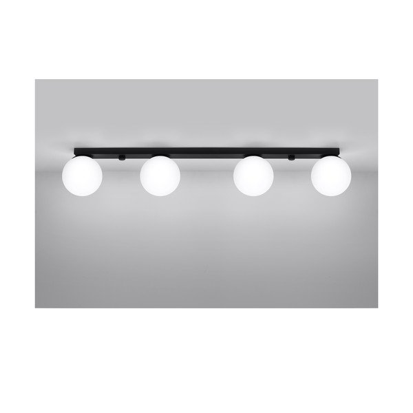 Čierne stropné svietidlo so skleneným tienidlom ø 12 cm Umerta – Sollux-image-3