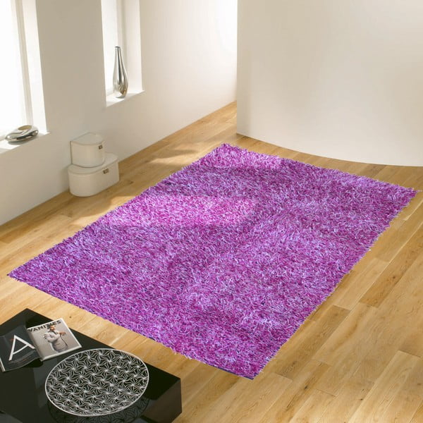 Fialový koberec Webtappeti Shaggy, 75 x 155 cm