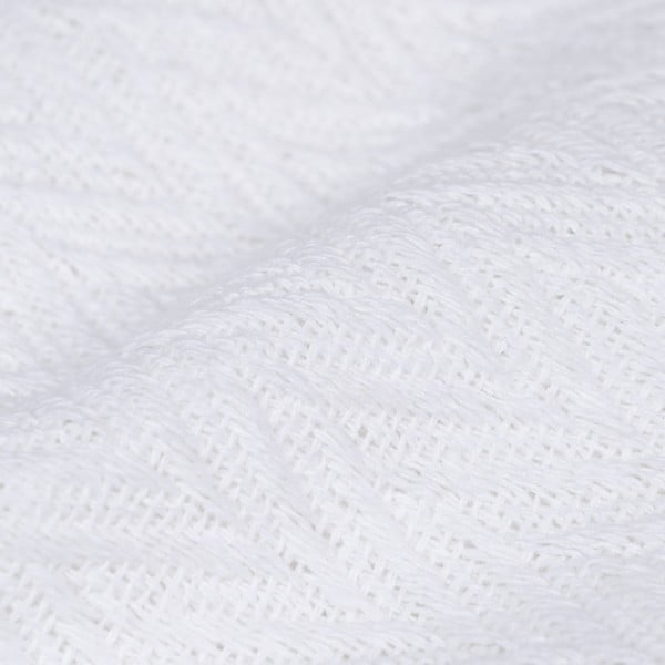 Biely pléd z recyklovanej bavlny 260x280 cm Spike – Ixia-image-2
