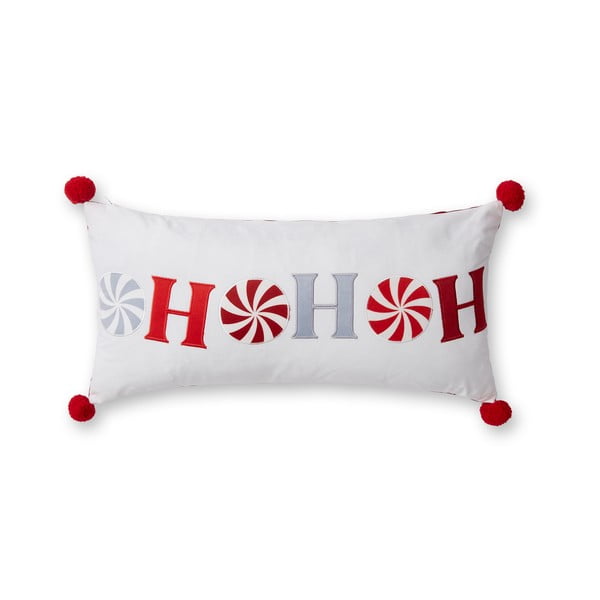 Zamatový dekoračný vankúš s vianočným motívom 60x30 cm Ho Ho Ho – Catherine Lansfield