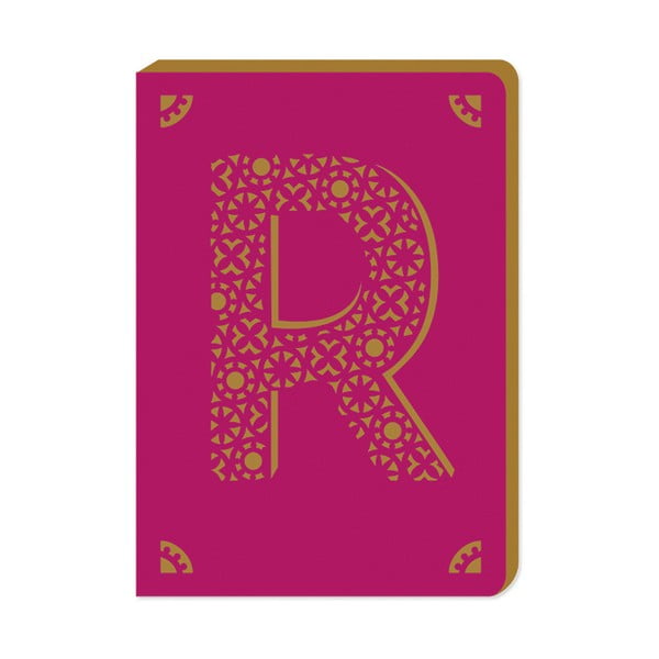 Linajkový zápisník A6 s monogramom Portico Designs R, 160 stránok