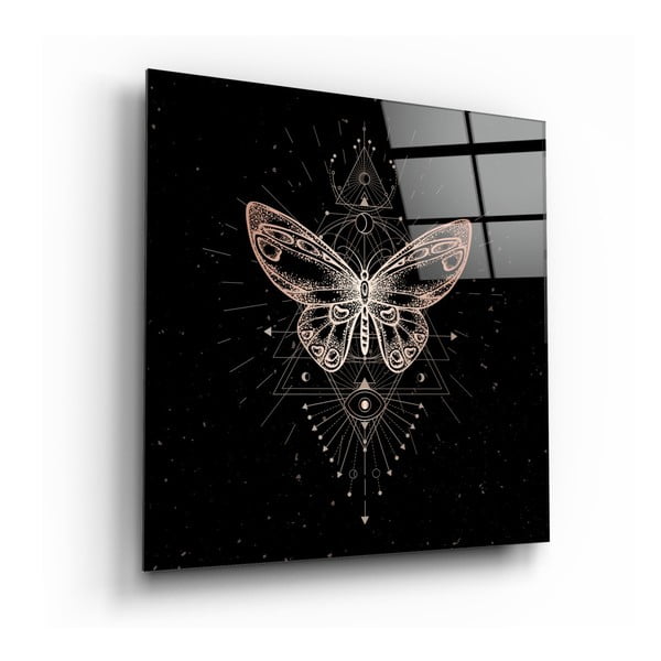 Sklenený obraz Insigne Da Vinci Style Butterfly, 40 x 40 cm