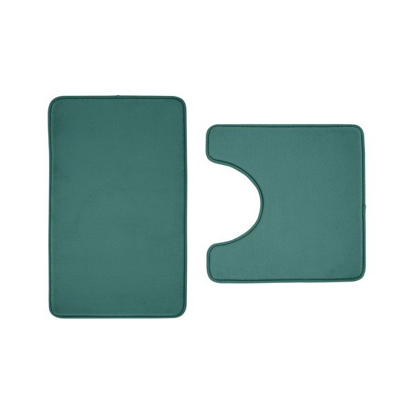 Zelené WC kúpeľňové predložky v súprave 2 ks z pamäťovej peny 50x80 cm Anti-Bacterial – Catherine Lansfield