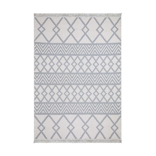 Sivo-biely bavlnený koberec Oyo home Duo, 80 x 150 cm