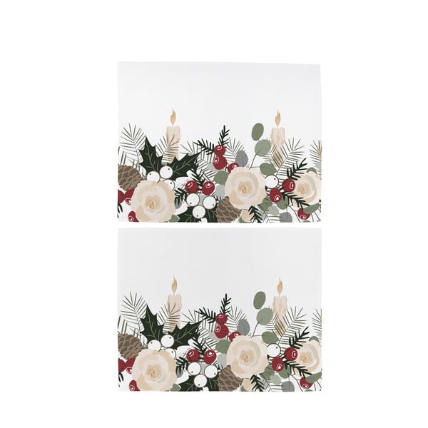 Sada 2 bavlnených vianočných obrúskov Butter Kings Fir Branches, 45 x 35 cm-image-1