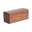 Budík v drevenom dekore Karlsson Block, 16 × 7,2 cm