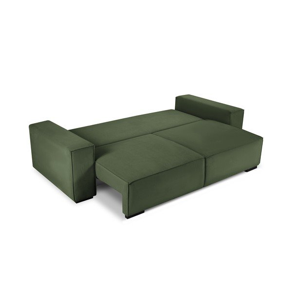 Zelená menčestrová rozkladacia pohovka Mazzini Sofas Azalea-image-3