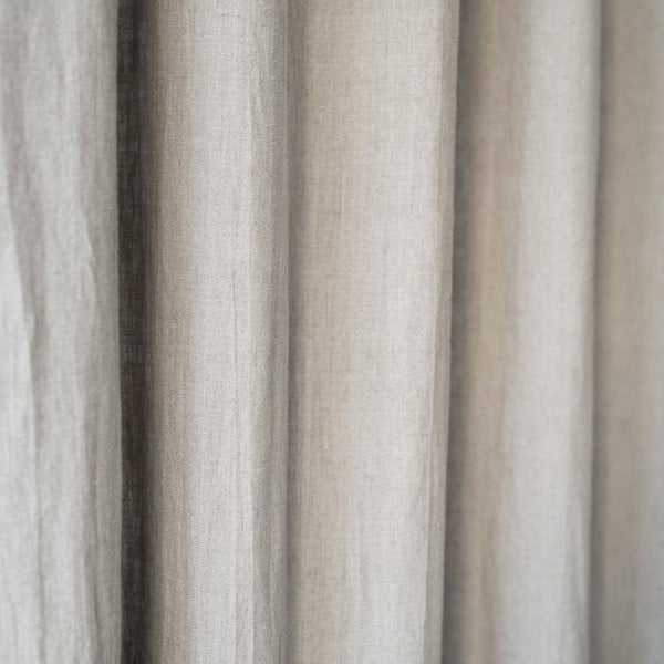 Béžový ľanový záves s tunelom Linen Tales Night Time, 250 x 140 cm-image-1