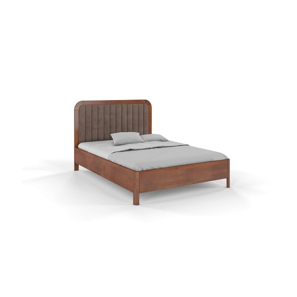 Hnedá dvojlôžková posteľ z bukového dreva 160x200 cm Modena – Skandica
