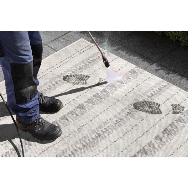 Sivo-krémový vonkajší koberec NORTHRUGS Bahamas, 80 x 350 cm-image-1