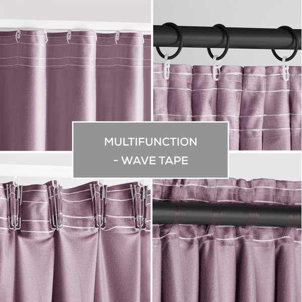 Svetloružový zamatový dimout záves 140x270 cm Pleat – Restilo-image-2