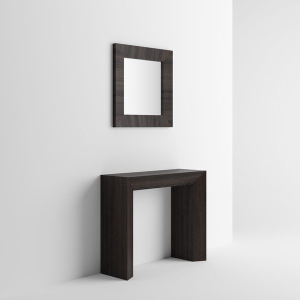 Zrkadlo v dekore tmavého duba MobiliFiver Giuditta, 65 x 65 cm-image-1