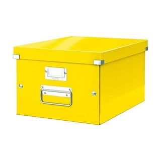 Žltý kartónový úložný box s vekom Click&amp;Store - Leitz