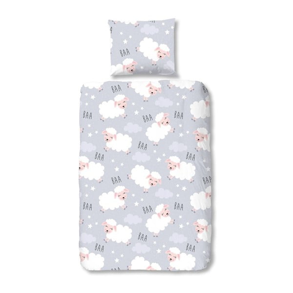 Detské obliečky na jednôložko z čistej balvny Muller Textiels Sleepy Sheep, 135 × 200 cm