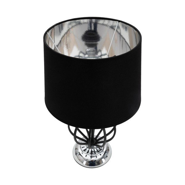 Stolová lampa s textilným tienidlom v čierno-striebornej farbe (výška 44,5 cm) Darčeky – Mauro Ferretti-image-2