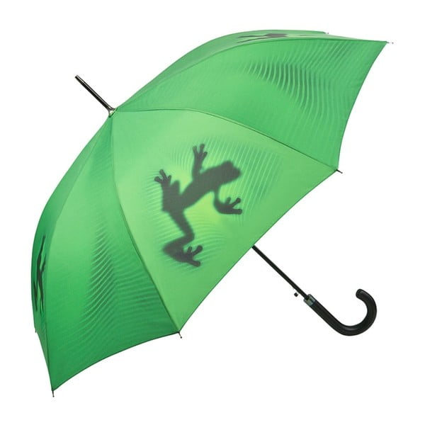 Zelený dáždnik s rúčkou Von Lilienfeld Shadowfrog, ø 100 cm