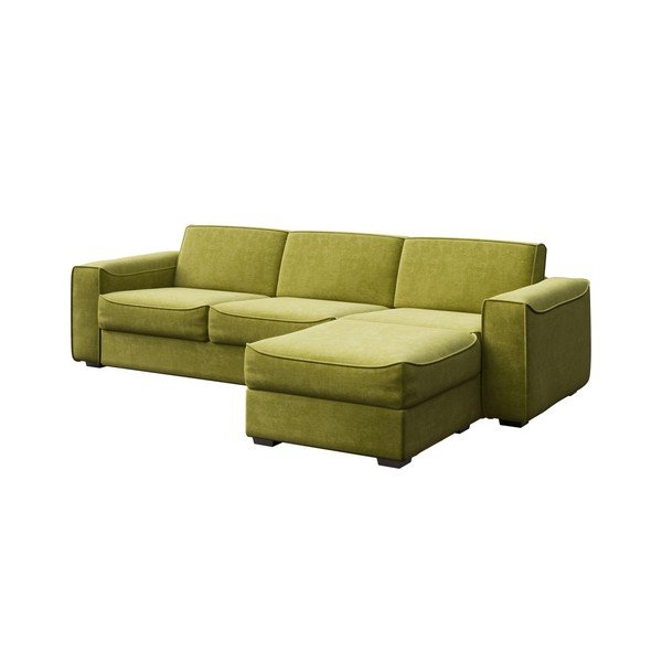 Olivovozelená rozkladacia pohovka s variabilnou leňoškou MESONICA Munro, 308 cm-image-1