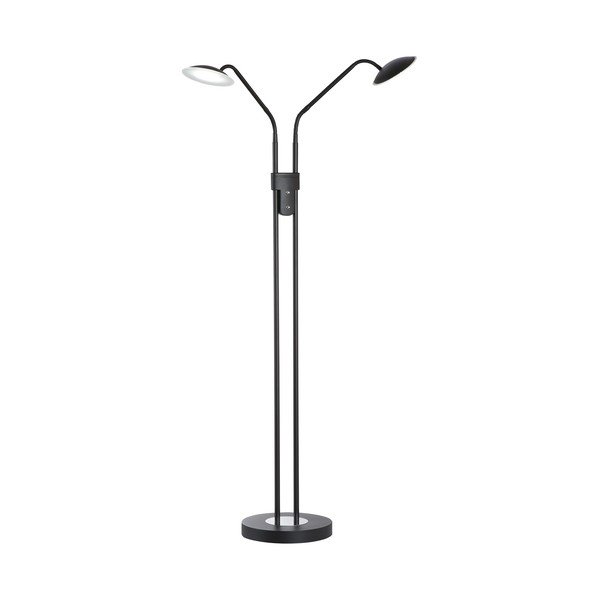 Čierna LED stmievateľná stojacia lampa so skleneným tienidlom (výška 135 cm) Tallri – Fischer & Honsel