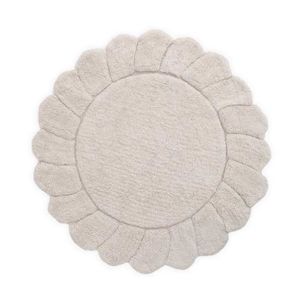 Krémový umývateľný ručne tkaný bavlnený detský koberec ø110 cm Gabrielle – Nattiot