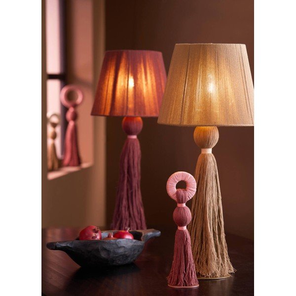 Tmavohnedá stolová lampa s textilným tienidlom (výška  58 cm) Espino – Light & Living-image-1