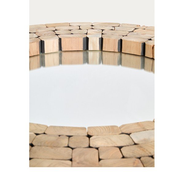 Nástenné zrkadlo s dreveným rámom ø 80 cm Eliptic – Kave Home-image-3