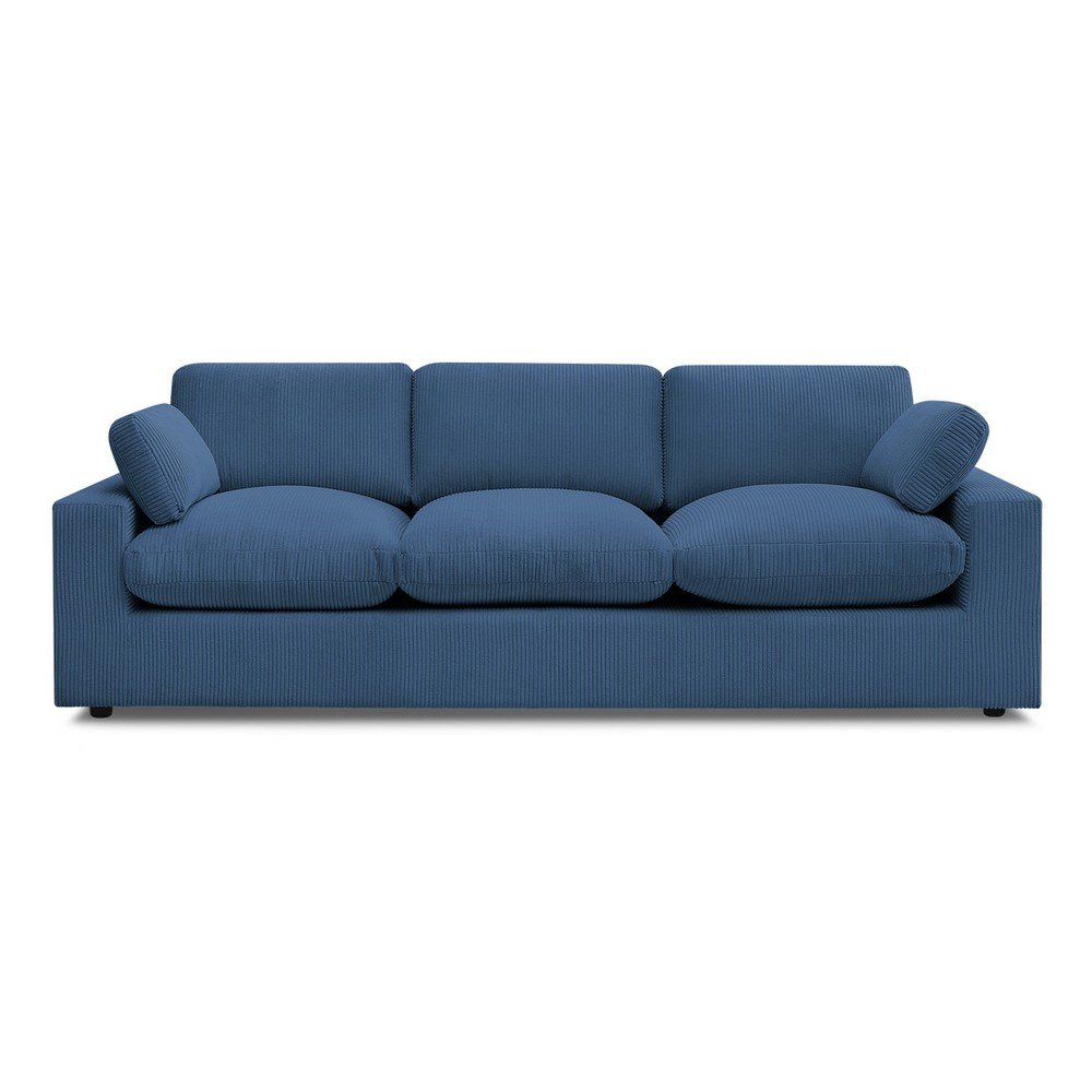 Modrá menčestrová pohovka 250 cm Belair – Bobochic Paris