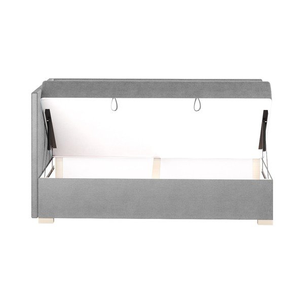 Sivá rohová detská posteľ s úložným priestorom s matracom 90x200 cm Flexi – Ghado-image-4