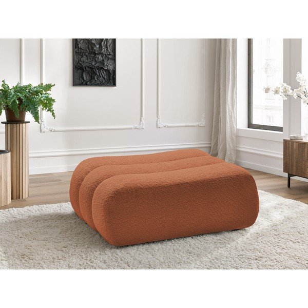 Oranžová podnožka z textílie buklé Azra – Bobochic Paris-image-1