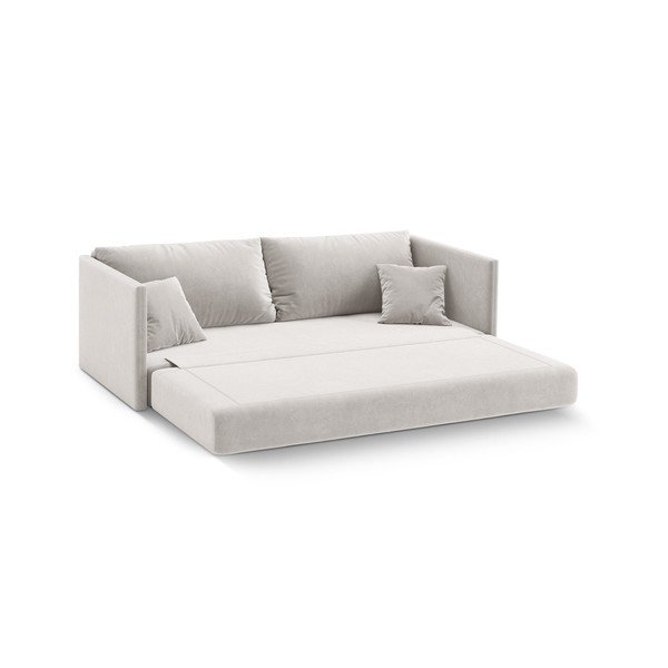 Béžová zamatová rozkladacia pohovka 209 cm Shannon – Cosmopolitan Design-image-1