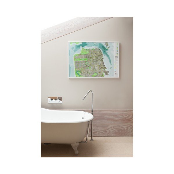 Zelená magnetická mapa San Francisca The Future Mapping Company Street Map, 100 × 70 cm-image-2