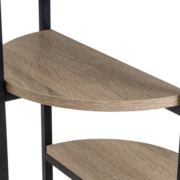 Regál v čierno-prírodnej farbe v dekore duba 40x80 cm – Casa Selección-image-1