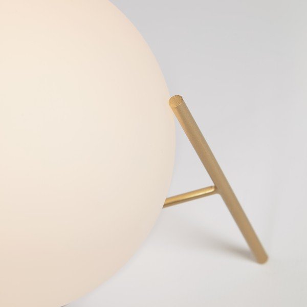 Stolová lampa so skleneným tienidlom v bielo-zlatej farbe (výška 22 cm) Seina - Kave Home-image-3