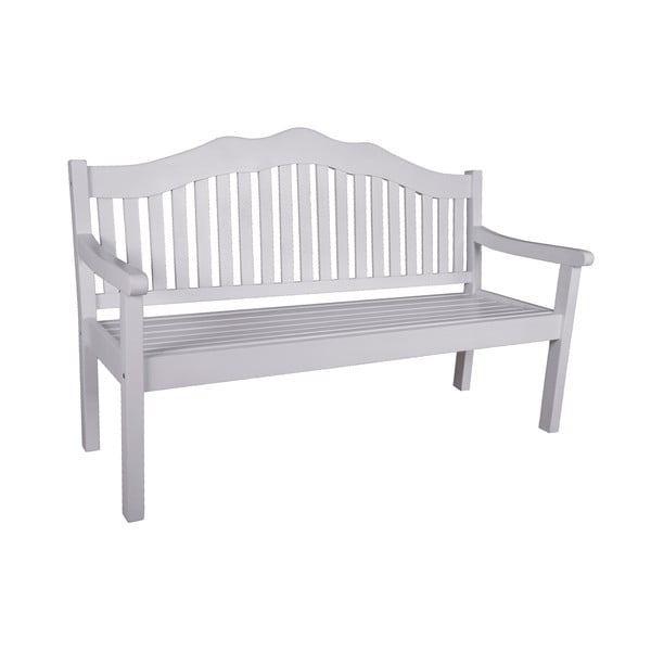 Biela drevená záhradná lavica Austin – Garden Pleasure
