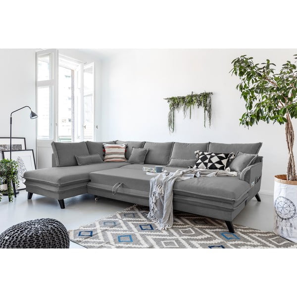 Sivá rozkladacia pohovka do "U" Miuform Charming Charlie, ľavý roh-image-4