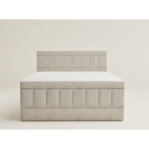 Béžová boxspring posteľ s úložným priestorom 180x200 cm Caya – Maison de Rêve-image-2
