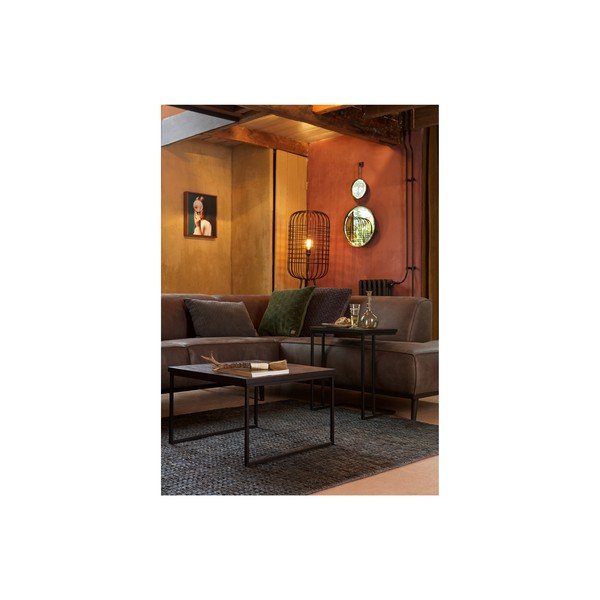 Čierny odkladací stolík s doskou z recyklovaného teakového dreva BePureHome Shape-image-3