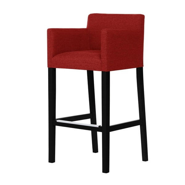 Červená barová stolička s čiernymi nohami Ted Lapidus Maison Sillage