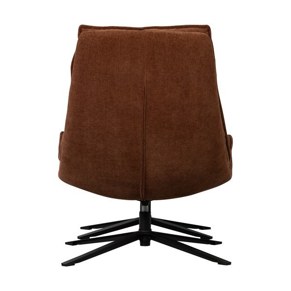 Hnedé otočné ženilkové kreslo s podnožkou Kube – WOOOD-image-4