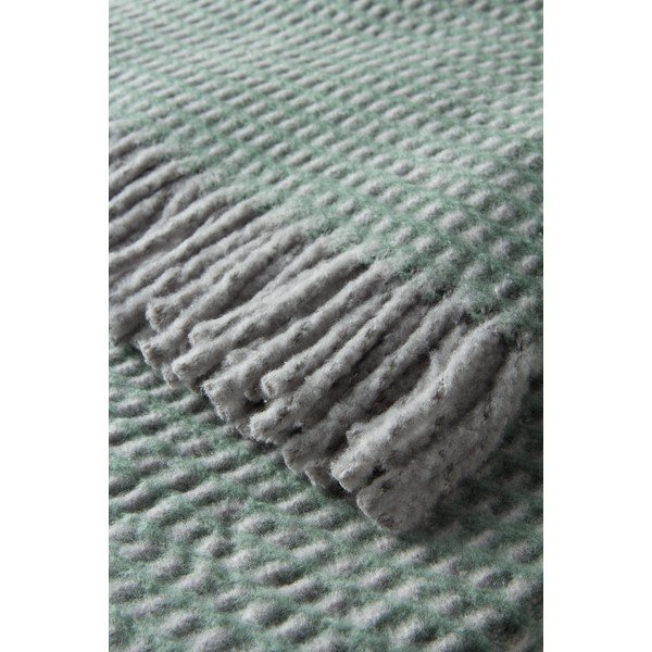 Zelená deka s prímesou bavlny 140x180 cm Uniwaffle – Euromant-image-1
