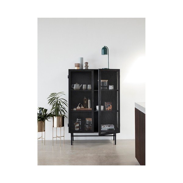 Čierna vitrína Hübsch Enok, dĺžka 100 cm-image-1